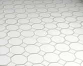 Vogue 4" Octagon Tile Matte White Mosaic with Matte White Dots Porcelain for Bathroom Floors and Walls, Kitchen Backsplashes, Pool Tile
